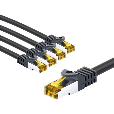 Kabllo rrjeti Goobay Patch Cable, CAT7 S/FTP, 5m set me 5 copë, e zezë