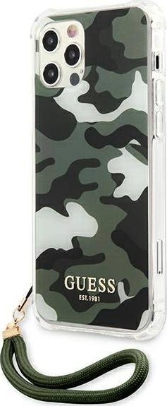 Futrollë telefoni Guess GUHCP12LKSARKA, për iPhone 12 Pro Max 6.7", seri Camo, jeshile khaki