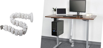 Organizues kabllosh Spacetronik SPK-170W, 122 cm, për tavolinë, i bardhë