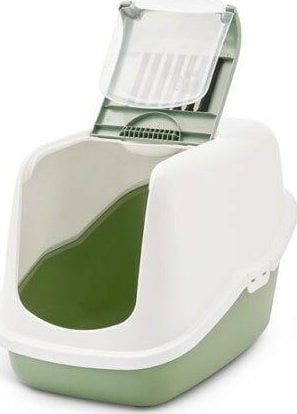 Тоалет за мачки Savic Nestor Hooded Cat Loo, со капак, Botanical Green
