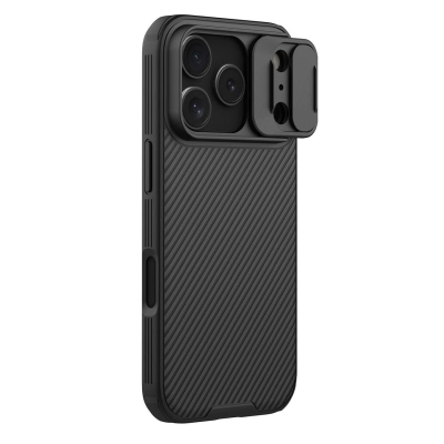 Kapak telefoni Nillkin CamShield Pro për iPhone 17 Pro, me mbrojtje kamere, kompatibil me MagSafe, i zi