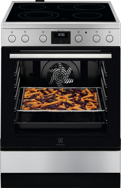 Shporet me xham qeramik Electrolux LKR64020AX, furrë multifunksionale, AirFry, inox i argjendtë