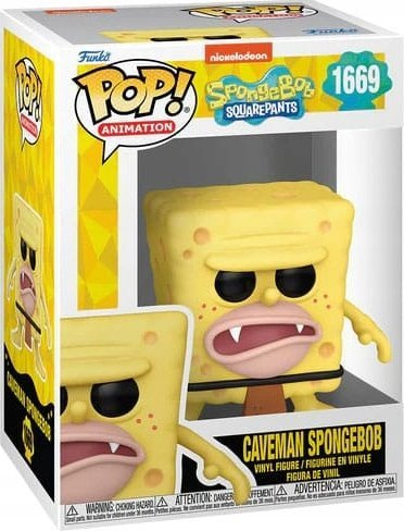 Figurë vinili Funko POP Caveman SpongeBob, 10 cm, koleksion 25 vjetor, shumëngjyrëshe