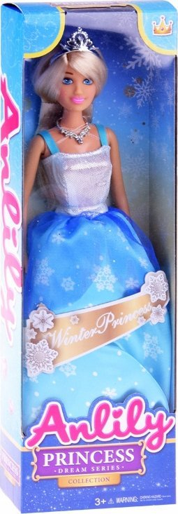 Kukull Anlily princeshë Sindirela ZA4305, 30cm, me fustan balloje blu