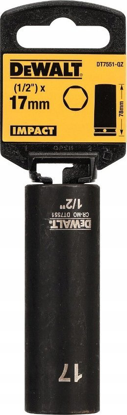 Çelës goditës DeWALT DT7551-QZ, 17mm, 1/2", gjatësi 78mm
