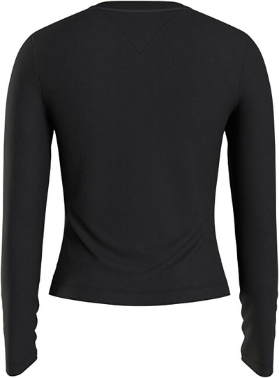 Bluzë për femra Tommy Hilfiger SLIM LINEAR, e zezë