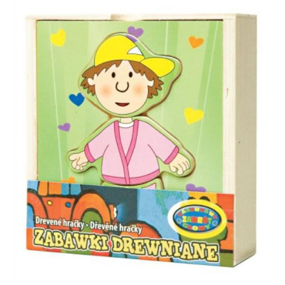 Puzzle druri DROMADER Boy, figurë çuni, me kuti druri, shumëngjyrësh