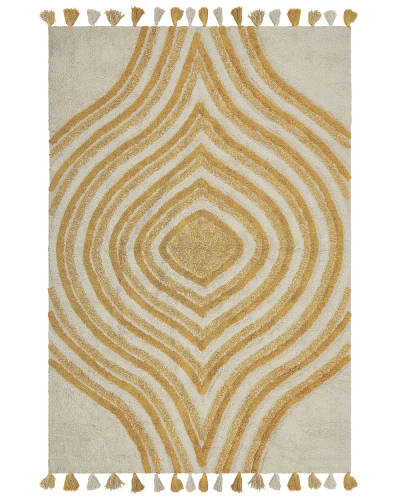 Tapet Beliani KATRA, 140x200 cm, pambuk, bezhë e verdhë