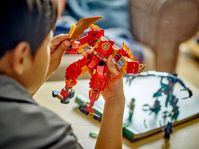 Lodër ndërtimi LEGO Ninjago Kai’s Elemental Fire Mech 71808, 322 pjesë, për fëmijë 7+