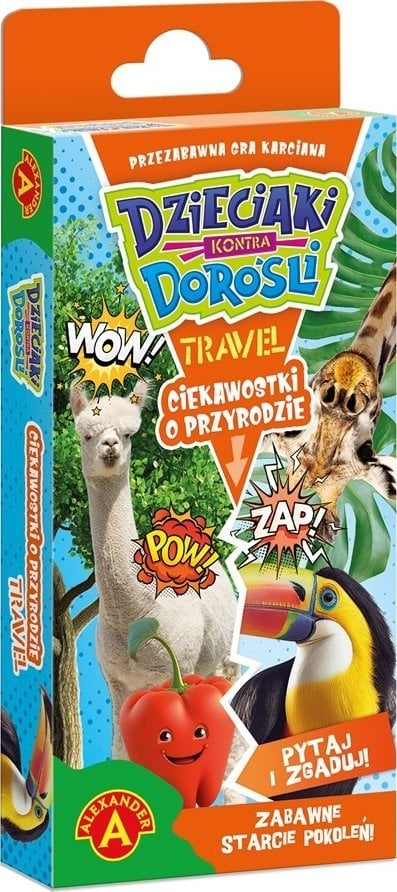 Loje tavoline Kids vs Adults Nature Facts Travel, per familje, 8+ vjec, shume ngjyra