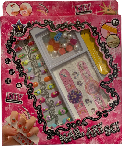 Set kreativ për thonj ProNice Creative Nail Beauty, me stickers, me byzylykë, shumëngjyrësh