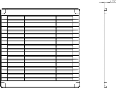 Rrjetë ventilimi AirRoxy 350x350, me tapa mbuluese, e bardhë