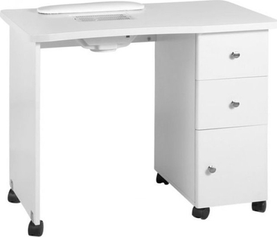 Tavolinë manikyri Activeshop Wooden Desk 011B, me absorber pluhuri, dru, e bardhë
