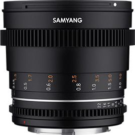 Objektiv kinematografik Samyang 50mm T1.5 VDSLR MK2, bajonetë Sony E, fokus manual, i zi