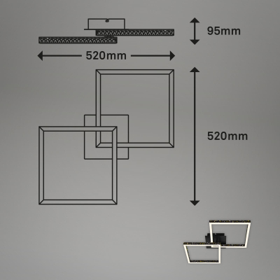 Ndriçues Briloner Led  52 cm, panel LED 20W, 2000 lm, i zi