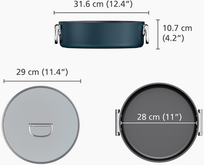 Tenxhere Joseph Joseph Space, 5QT, me kapak xhami, blu e errët
