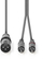 Аудио кабел Nedis XLR машки во 2x RCA машки, 1.5m, сив