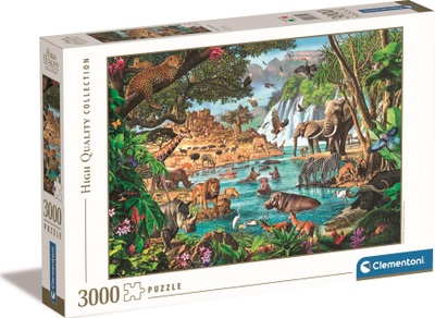 Puzzle Clementoni African Waterhole, 3000 copa, koleksion i mirë