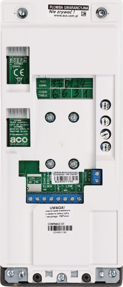 Sistem interkomi Aco CDNP8ACC, 8 familje, 32 brelokë, me furnizim energjie