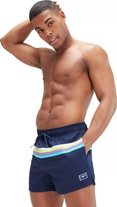 Shorce noti Speedo Colourblock Volley 14", me vija, blu navy