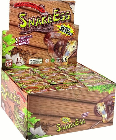 Set lodrash edukative LEAN TOYS Snake Egg, 12 copë, 6cm, shumëngjyrëshe