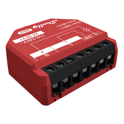 Modul dimmer smart Shelly 1PM Gen3, Bluetooth Wi-Fi, 16A, i kuq