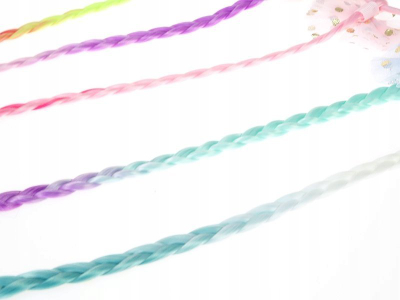Aksesor flokësh Adar Braid With Hair Tie, gërshet sintetik i gjatë, me tyl me pika, ngjyra t’përziera