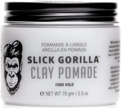 Pomadë flokësh Slick Gorilla Clay Pomade, 70g, kapje e fortë, pa shkëlqim
