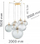 Llampë varëse TK Lighting Cadix, 7 drita, xham transparent, ngjyrë ari