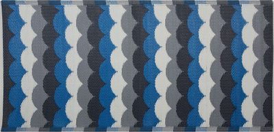 Tapet oborri Beliani BELLARY, 90x180 cm, polipropilen, blu shumëngjyrësh