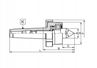 Qendër rrotulluese torno Bison 8811 2I, deri 5000 rpm, kapacitet 180 kg, gri