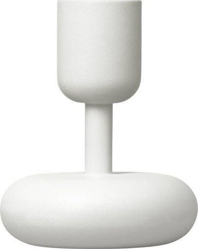 Mbajtëse qiriri Iittala Nappula, 4", çelik inox, e bardhë