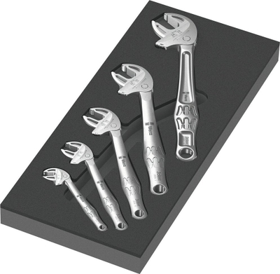 Set çelësa t’rregullueshëm Wera 6004 Joker FOAM INSERT, 5 copë, deri 24 mm