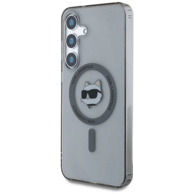 Këllëf telefoni Karl Lagerfeld Choupette Head për Samsung S25, magnetik, i tejdukshëm