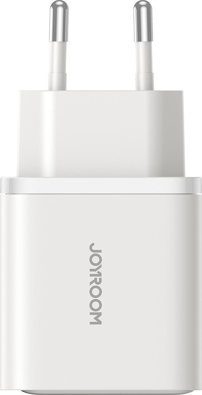 Adapter karikues Joyroom, 2 porta USB dhe USB C, i bardhë