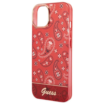Këllëf telefoni Guess GUHCP14SHGBNHR për iPhone 14 6.1", hardcase Bandana Paisley, i kuq