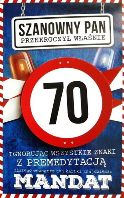 Kartolinë urimi Yeku JCX 017, 70-vjetor, për burra