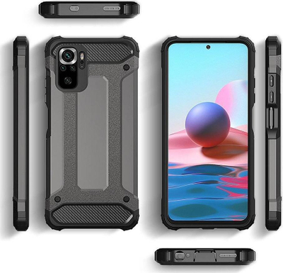 Mbrojtëse telefoni Hybrid Armor për Xiaomi Poco M4 Pro 5G, dy shtresa, antishok, e zezë