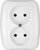 Prizë dyfishe Montis PT-5A MT054, 16A 250V, e bardhë