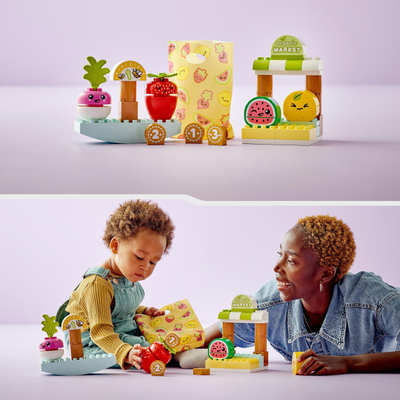 Set lodrash LEGO Duplo Organic Market 10983, edukativ, për fëmijë 18+