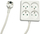 Zgjatues elektrik Microconnect 4 Way Square, 4 dalje, i bardhë