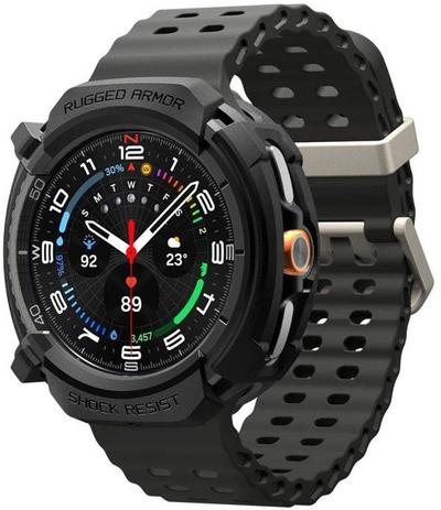 Mbulesë Spigen Rugged Armor për Samsung Galaxy Watch 8 Classic 46mm, TPU, e zezë matte