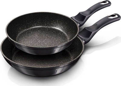 Set tiganësh Berlinger Haus Carbon Pro, 6 copë, alumini, me veshje që s’ngjit, ngjyrë e zezë
