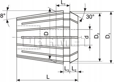 Kapëse ER16 Darmet Type 7618, diametër 8mm