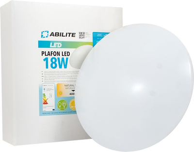 Llambë tavani Abilite, LED 18W, diametër 30cm, e bardhë