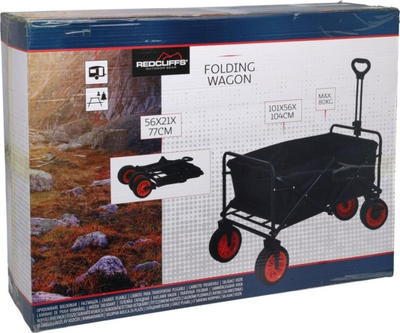 Karre plazhi Redcliffs Folding Wagon, 101x59x104 cm, kapacitet 80 kg, i zi