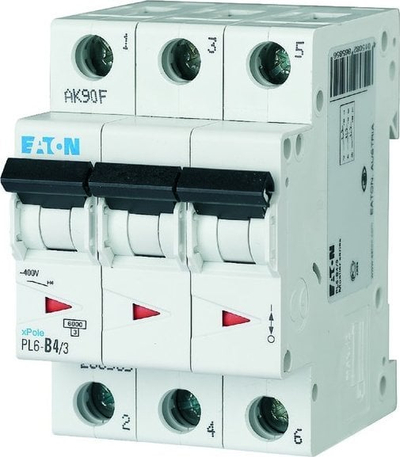 Ndërprerës qarku trefazor Eaton PL6 C4/3, 6kA, 400V
