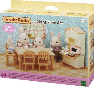 Set loje Epoch Sylvanian Families Country Dining Room, mobilje dhome ngrënieje, lodër për fëmijë 3+