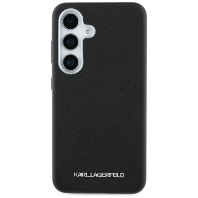 Kapak telefoni Karl Lagerfeld Saffiano për Samsung Galaxy S25, me MagSafe, i zi