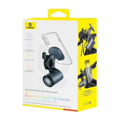 Mbajtëse biçiklete për telefon Baseus Primetrip C12569000121, me dritë LED, karikim Type C, gri